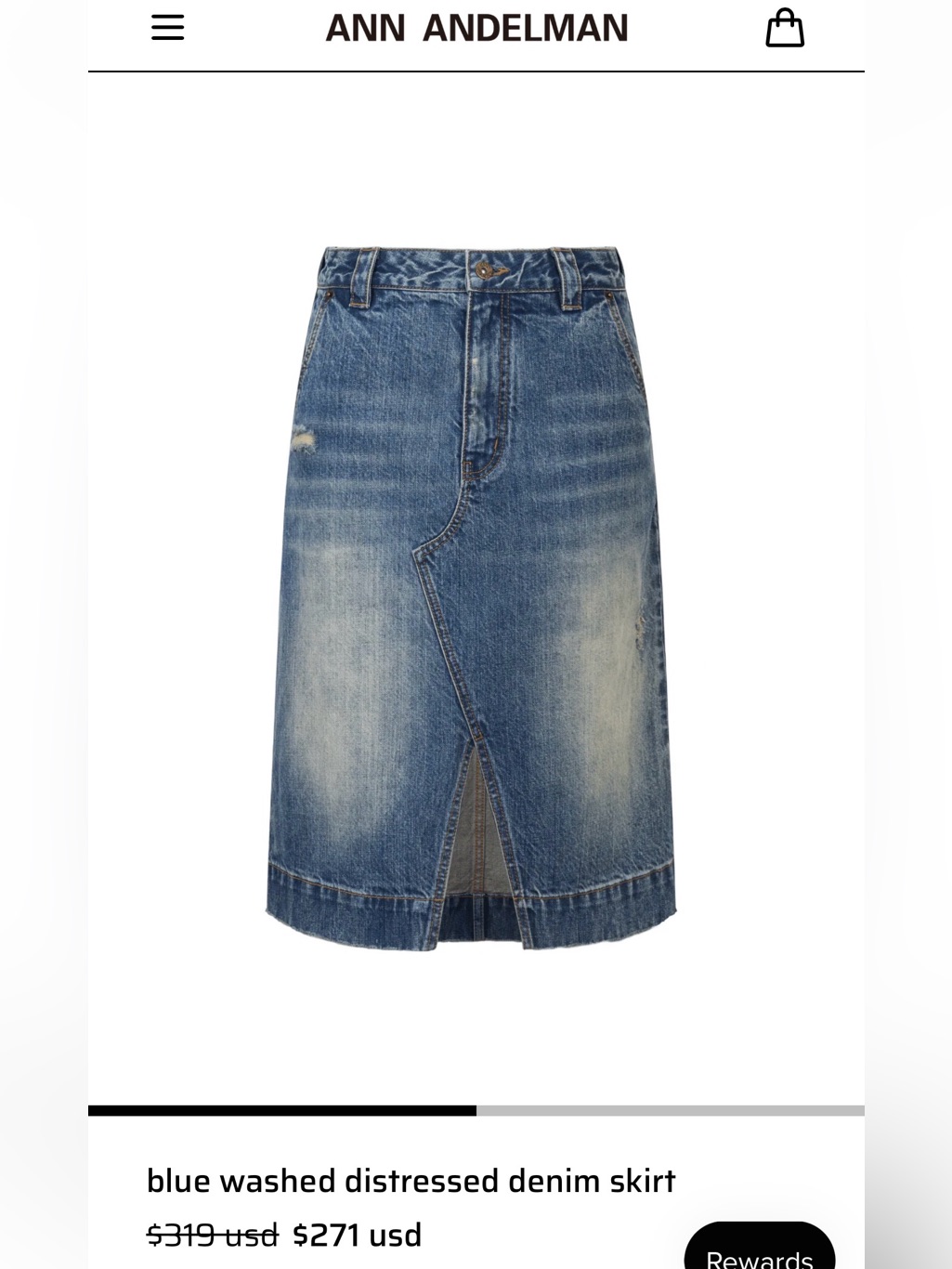 New Ann Andelman Midi Denim Skirt Size Xs.